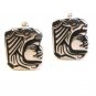 Vintage Swank Silver Tone Aztec Jaguar Cufflinks