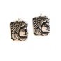 Vintage Swank Silver Tone Aztec Jaguar Cufflinks