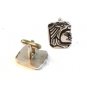 Vintage Swank Silver Tone Aztec Jaguar Cufflinks