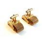 Vintage 1970's Gold Tone & Sparkley Amythest Rhinestone Cufflinks