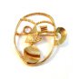 Vintage Unusual Odd Weird Machinist Gold Tone & Rhinestone Brooch