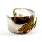 Mexican Taxco Sterling Silver 2 Tone Cuff Bracelet Signed Laton