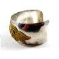 Mexican Taxco Sterling Silver 2 Tone Cuff Bracelet Signed Laton