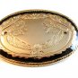 Pre drilled Gold Tone Black Enamel Western Cowboy Belt Buckle USA
