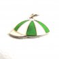 1960's Cap Beanie Hat Green & White Enamel Charm 61814 by Kinney
