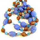 Vintage Early Blue Early Plastic Cameo's 22" or 44" Necklace