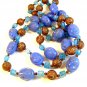 Vintage Early Blue Early Plastic Cameo's 22" or 44" Necklace