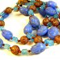 Vintage Early Blue Early Plastic Cameo's 22" or 44" Necklace