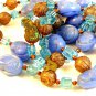 Vintage Early Blue Early Plastic Cameo's 22" or 44" Necklace