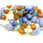 Vintage Early Blue Early Plastic Cameo's 22" or 44" Necklace