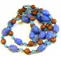 Vintage Early Blue Early Plastic Cameo's 22" or 44" Necklace