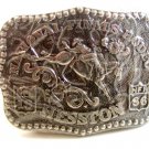 Vintage Mini 1986 National Finals Rodeo Bucking Broncho Belt Buckle by Hesston