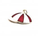 1960's Cap Beanie Hat Red & White Enamel Charm No. 2 61814