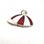1960's Cap Beanie Hat Red & White Enamel Charm No. 2 61814