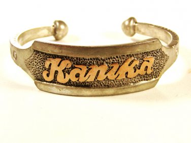 Vintage Sterling Silver & Gold KANIKA Bracelet Unbranded 7415
