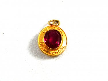 1960's Central High School New Jersey Red Spinel Charm 61814