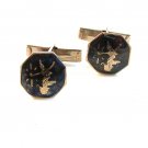 Vintage Siam Sterling Silver Black Niello Dancer Cufflinks 05062013llm