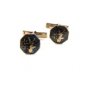 Vintage Siam Sterling Silver Black Niello Dancer Cufflinks 05062013llm
