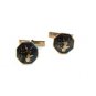 Vintage Siam Sterling Silver Black Niello Dancer Cufflinks 05062013llm