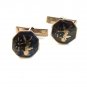 Vintage Siam Sterling Silver Black Niello Dancer Cufflinks 05062013llm
