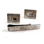 Vintage Sterling Silver Monogrammed J.S.J. Cufflinks & Tie Clasp 5114