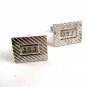 Vintage Sterling Silver Monogrammed J.S.J. Cufflinks & Tie Clasp 5114