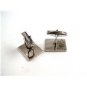 Vintage Sterling Silver Monogrammed J.S.J. Cufflinks & Tie Clasp 5114