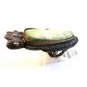 Vintage Elongated Silver & Jade or Jadite ??? Head Ring Size 8