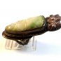 Vintage Elongated Silver & Jade or Jadite ??? Head Ring Size 8