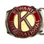 Vintage 1970's Enameled Kiwanis International Belt Buckle 10282013