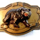 Vintage Gold Tone 3 Dimensional Grizzly Bear Belt Buckle