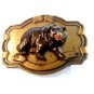 Vintage Gold Tone 3 Dimensional Grizzly Bear Belt Buckle