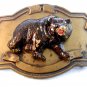 Vintage Gold Tone 3 Dimensional Grizzly Bear Belt Buckle