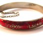 Vintage Siam Sterling Silver Red Niello Enamel City In A Boat Bracelet