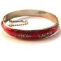 Vintage Siam Sterling Silver Red Niello Enamel City In A Boat Bracelet