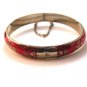 Vintage Siam Sterling Silver Red Niello Enamel City In A Boat Bracelet