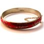 Vintage Siam Sterling Silver Red Niello Enamel City In A Boat Bracelet