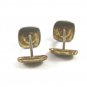 Art Deco / True Vintage 1950's Silvertone & Blue Cufflinks Unmarked 101514