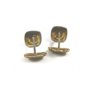 Art Deco / True Vintage 1950's Silvertone & Blue Cufflinks Unmarked 101514