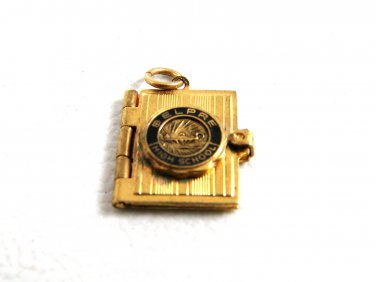 1960's Belpre High School Ohio Enameled Picture Locket Charm 61714