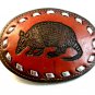 Vintage Armadillo Leather Belt Buckle