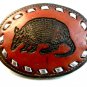 Vintage Armadillo Leather Belt Buckle