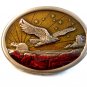 Vintage American Eagle Enameled Belt Buckle U.S.A.