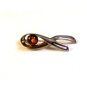 New Sterling Silver & Amber Brooch