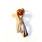 New Sterling Silver & Amber Brooch