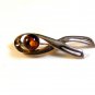New Sterling Silver & Amber Brooch