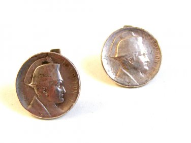 Vintage Sterling Silver Emperor Napoleon Cufflinks