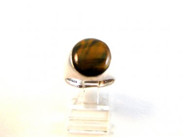 Vintage Sterling Silver & Tiger Eye Ring Size 9