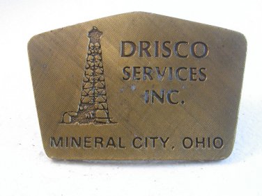 Vintage Drisco Services Inc. Oil Derrick Belt Buckle U.S.A.