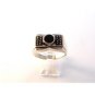 Vintage Sterling Silver & Black Onyx Ring Sz 12
